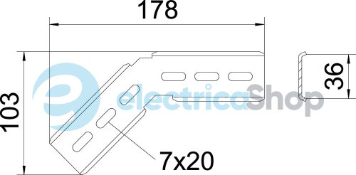 Монтажний кут 45° C-подібного кабельростру, FT (40-60 мкм) OBO 6017320