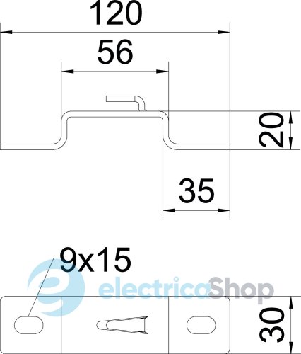 Кронштейн для полов/стены 50мм для проволочного лотка, FT (40-60 мкм) OBO 6015648