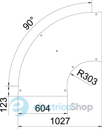 Кришка кутової секції 90° кабельростру 600мм, FT (40-60 мкм) OBO 6226020