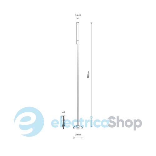 Парковый столбик вкапываемый Nowodvorski ZOLA LED L 3W 3000K 100Lm IP54 11546
