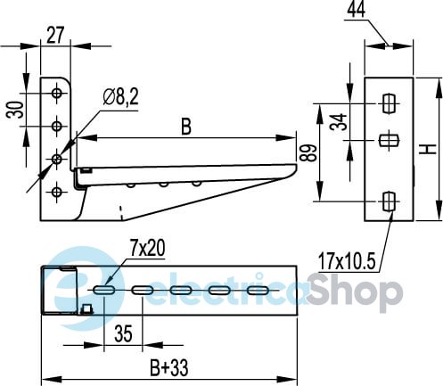 Консоль с опорой ML основание 150, ДКС BBL5015 (Сендзимира)