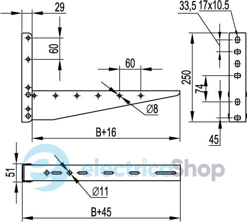 Консоль с опорой ML основание 400, ДКС BBL5540 (Сендзимира)
