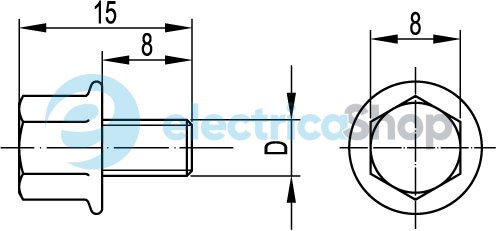 Гвинт для електричного з'єднання М6х8 ДКС CM030608