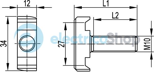 Винт для крепления к профилю DB или LAS М10х30 ДКС CM041030