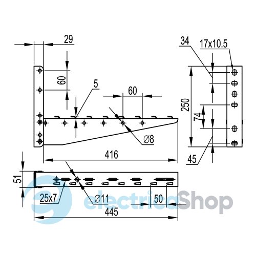 Консоль с опорой ML основание 400, ДКС FC33833 (Сендзимира)