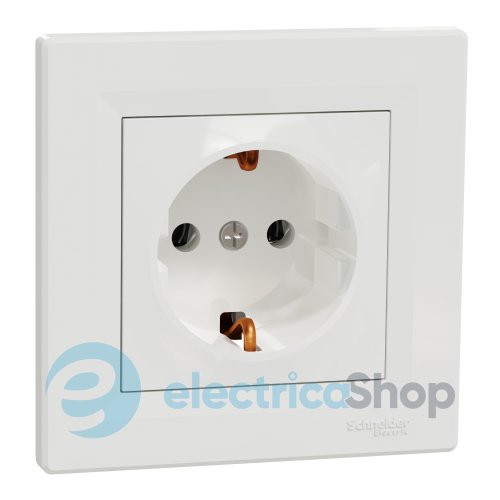 Розетка с заземлением Asfora Schneider Electric EPH2900121 белый