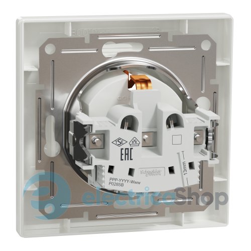 Розетка с заземлением Asfora Schneider Electric EPH2900121 белый