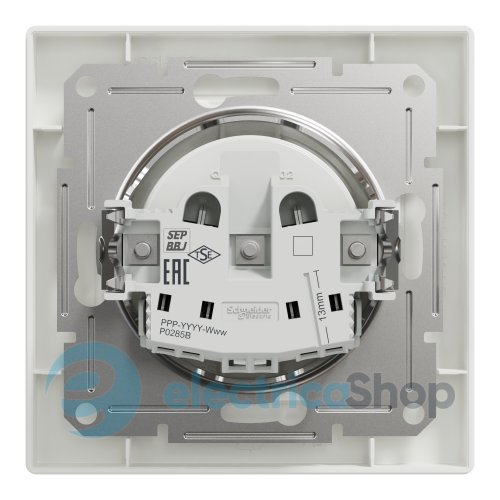 Розетка без заземляющего контакта Asfora, (белая) EPH3000121