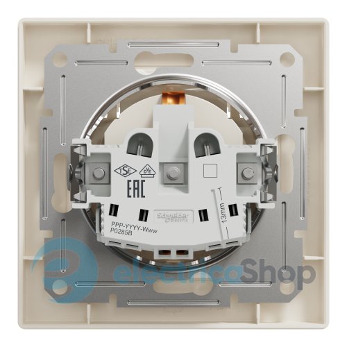 Розетка с крышкой с заземлением Asfora Schneider Electric EPH3100123 крем