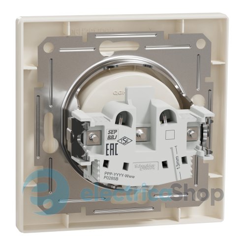 Розетка без заземляющего контакта Asfora, (крем) EPH3000123