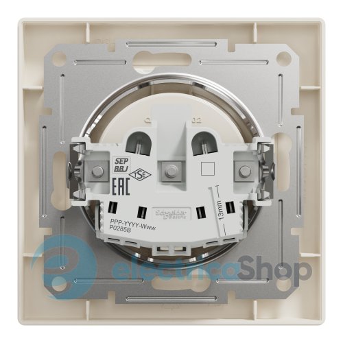 Розетка без заземляющего контакта Asfora, (крем) EPH3000123