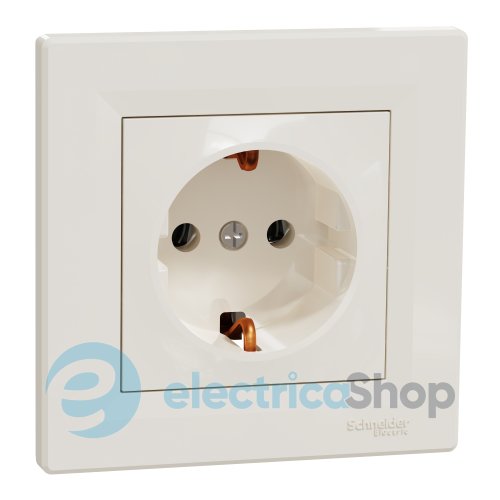 Розетка с заземлением Asfora Schneider Electric EPH2900123 крем