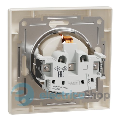 Розетка с заземлением Asfora Schneider Electric EPH2900123 крем