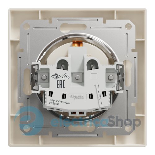Розетка с заземлением Asfora Schneider Electric EPH2900123 крем