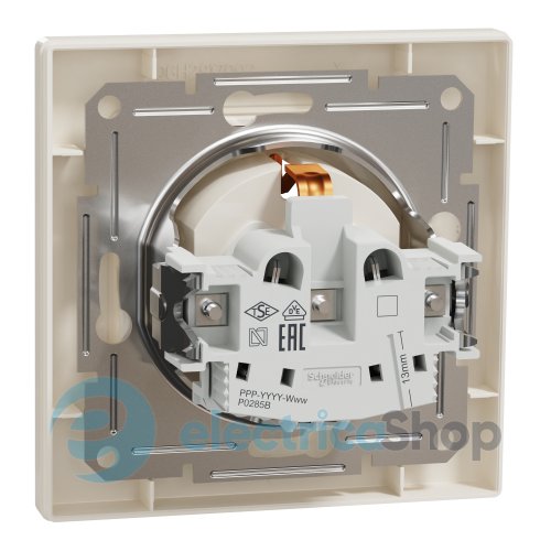 Розетка с заземлением с защ. шт. Asfora Schneider Electric EPH2900223 крем