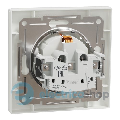 Розетка с крышкой с заземлением Asfora Schneider Electric EPH3100121 белый