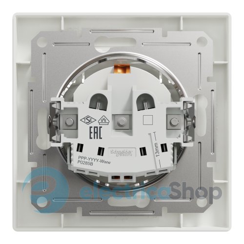 Розетка с крышкой с заземлением Asfora Schneider Electric EPH3100121 белый
