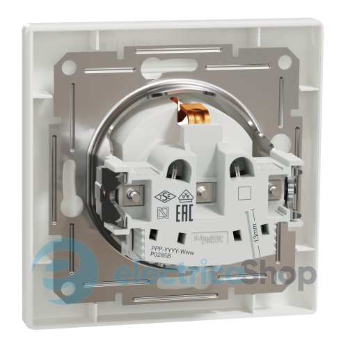 Розетка с заземлением с защ.шт. Asfora Schneider Electric EPH2900221 белый