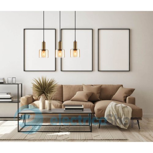 Підвісний світильник Italux Santia PND-65342-3-BRO+AMB