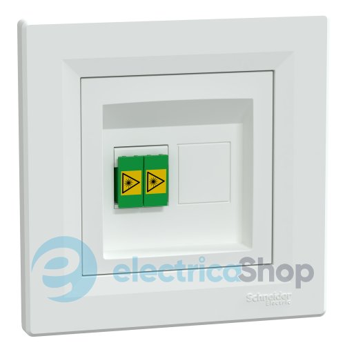 Розетка волоконно-оптическая дуплекс, Asfora Schneider Electric EPH4600121, белая