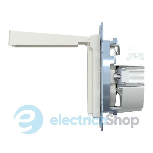Розетка с з/к крышкой и шторками 16А/250V (автомат. зажим) SM Merten MEG2310-0319 полярно-белый