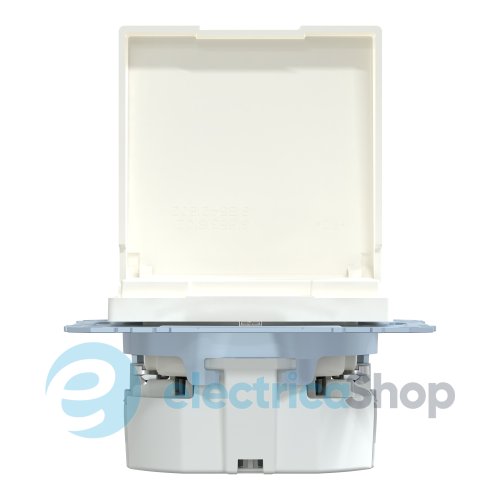 Розетка с з/к крышкой и шторками 16А/250V (автомат. зажим) SM Merten MEG2310-0319 полярно-белый