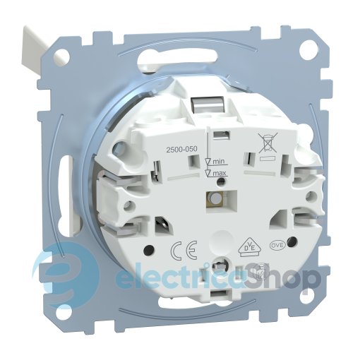 Розетка с з/к крышкой и шторками 16А/250V (автомат. зажим) SM Merten MEG2310-0319 полярно-белый
