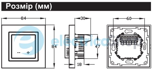 Терморегулятор для теплого пола +5..+40° 16А/3200Вт IP21.Easytherm ET-35, черный