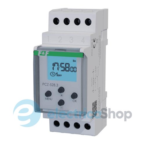 Таймер программируемый 1×NO/NC, 16А, 24-264V AC/DC, F&F PCZ-528.4, универсальный