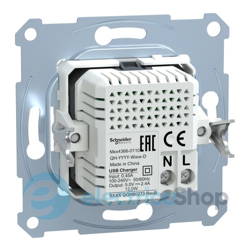 Механизм розетки USB type A + USB type C 2.4A Merten (MTN4366-0110)