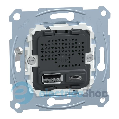 Механизм розетки USB type A + USB type C 2.4A Merten (MTN4366-0110)