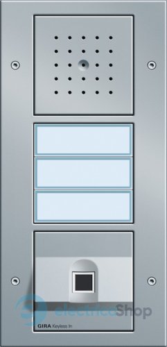 Биометрический замок System 55 Gira 261765, алюминий.
