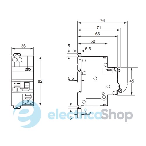 Диференціальний автомат 1P+N Resi9 Schneider Electric, крива С, 32А/0,03/AC
