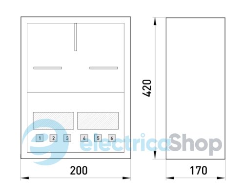 Корпус e.mbox.stand.n.f1.6.z.str металлический, под 1-ф. счетчик, пустая, навесной, 6 мод., с замком, уличная s0100014 E.NEXT