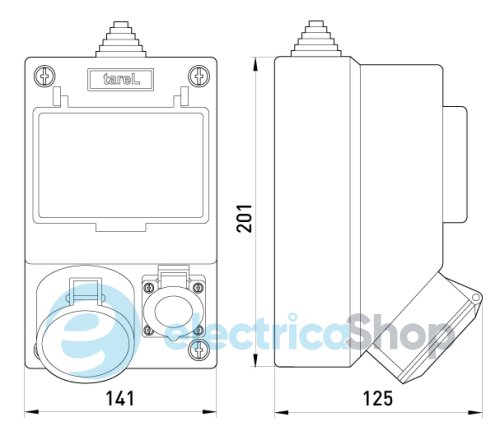 Монтажный набор, 16A, 3Р+Z, 400V, 16A, 2P+Z, 250V, клеммная колодка 5х4кв.мм 6163-130 TAREL