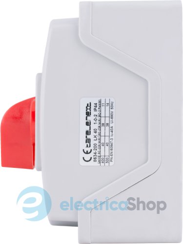 Пакетний перемикач LK40/3.323-ОВ/45 в корпусі, 3p, 1-0-2, 40А, IP44 8634-200 E.NEXT