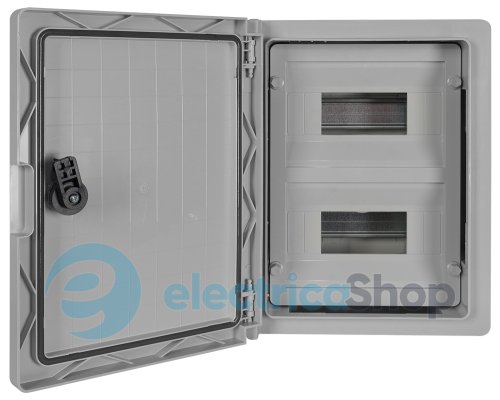Корпус ударопрочный с АБС e.plbox.250.330.130.18m.blank, 250х330х130мм, IP65 с панелью под 18 модулей CP5102 E.NEXT