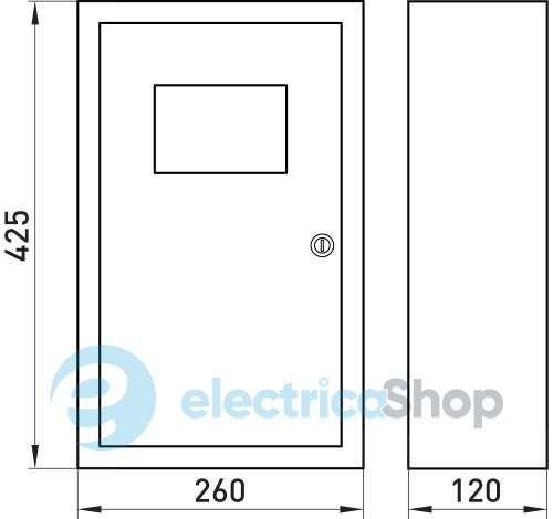 Корпус e.mbox.stand.n.f3.12.z.e металлический, под 3-ф. электронный счетчик, 12 мод., навесной, с замком s0100071 E.NEXT