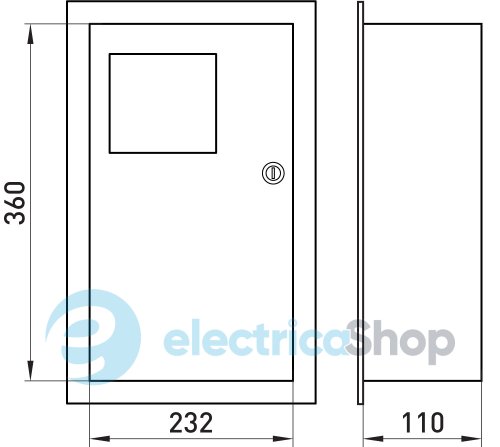 Корпус e.mbox.stand.w.f1.10.z.e металлический, под 1-ф. электронный счетчик, встраиваемый 10 мод. с замком s0100066 E.NEXT