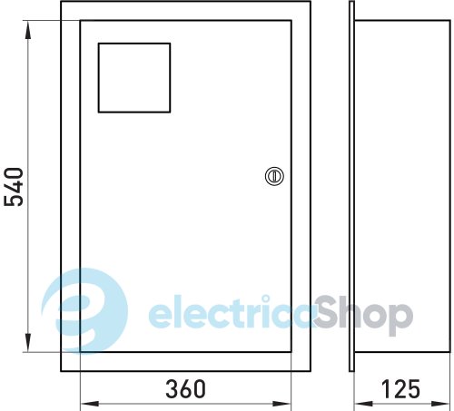 Корпус e.mbox.stand.w.f3.36.z.e металлический, под 3-ф. электронный счетчик, встраиваемый 36 мод. с замком s0100074 E.NEXT