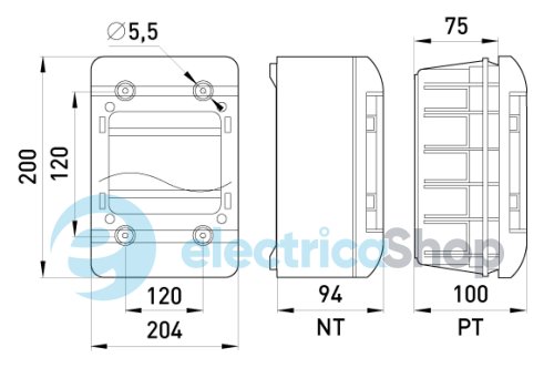 Корпус встраиваемый пластиковый (PT) 9-модульный, однорядный, IP 30, с непрозрачной дверцей 6667-109непр E.NEXT