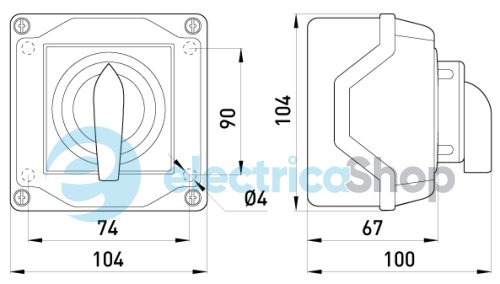 Пакетный переключатель LK25/1.216-ОК/45 в корпусе (под пломбировку), 1p, 0-1, 25А, IP44 8468-200 E.NEXT