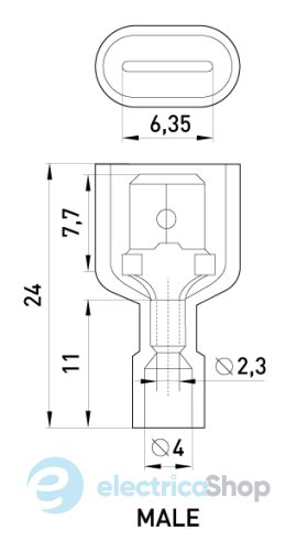 Наконечник-соединитель изолированный серии FN e.terminal.stand.mdfn2.250.blue (fn.m.1,5.2,5) 1,5-2,5 кв.мм "папа", 100шт s4039004 E.NEXT