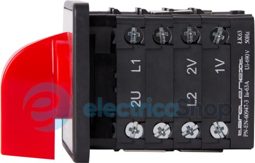 Пакетный переключатель LK63/4.322-ZP/45 щитовой, с передней панелью, 0-1-2, 63А 8821-200 E.NEXT