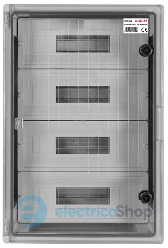 Корпус ударопрочный с АБС e.plbox.400.600.200.60m.tr, 400х600х200мм, IP65 с прозрачной дверцей и панелью под 60 модулей CP5115 E.NEXT