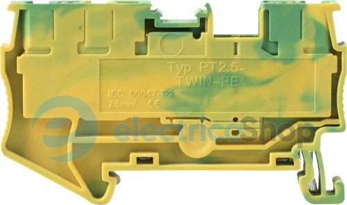Набірна клемна колодка заземлення на DIN-рейку e.tc.z.din.spring.2,5.1-2, 3контакти s070017 E.NEXT