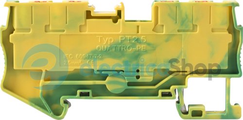 Набірна клемна колодка заземлення на DIN-рейку e.tc.z.din.spring.2,5.2-2, 4контакти s070019 E.NEXT