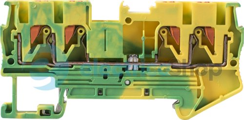 Набірна клемна колодка заземлення на DIN-рейку e.tc.z.din.spring.2,5.2-2, 4контакти s070019 E.NEXT