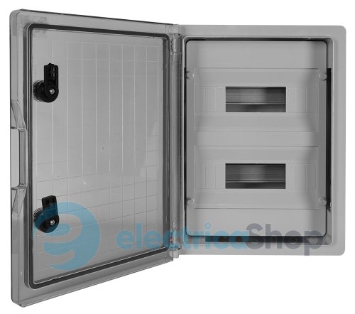 Корпус ударопрочный с АБС e.plbox.300.400.165.24m.tr, 300х400х165мм, IP65 с прозрачной дверцей и панелью под 24 модуля CP5113 E.NEXT