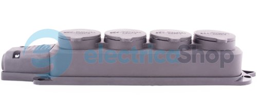 Розетка четырехместная с защитной каучуковой крышкой e.socket.rubber.029.4.16, с з/к, 16A, s9100039 E.NEXT